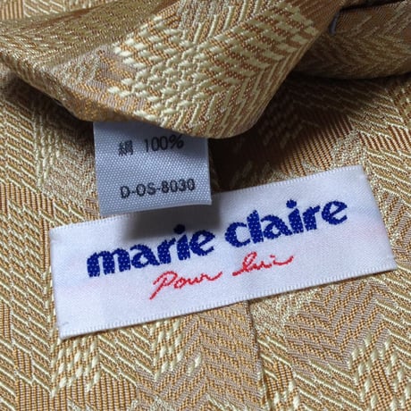 マリクレール marie claire 良品 微光沢 ネクタイ シルク100% 矢羽柄 C-008477
