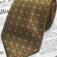ダンヒル dunhill 良品 微光沢 ネクタイ イギリス製 シルク100% パターン柄 ミックス I-005084