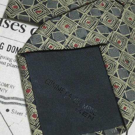 コムサデモードメン COMME CA DU MODE MEN 美品 微光沢 ネクタイ 日本製 シルク100% パターン柄 ミックス J-005227