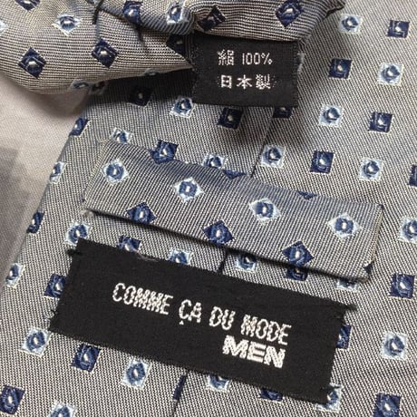 コム サ デ モード メン COMME CA DU MODE MEN 微光沢 ネクタイ 日本製 シルク100% ボックス柄 ミックス T-007857