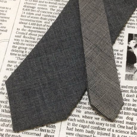 熊谷登喜夫 オム TOKIO KUMAGAI HOMME 良品 微光沢 ネクタイ 2way リバーシブル チェック柄 ミックス H-006851