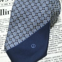 ダンヒル dunhill ネクタイ パターン柄 濃紺系ベース ネイビー K-005315