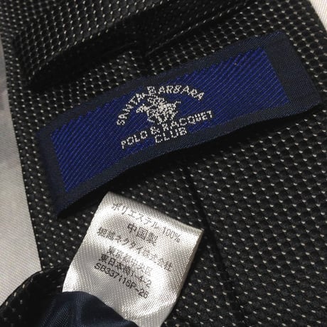 サンタバーバラ ポロ&ラケットクラブ SANTA BARBARA POLO＆RACQUET CLUB 美品 未使用品 微光沢 ネクタイ ブラック系 X-008136