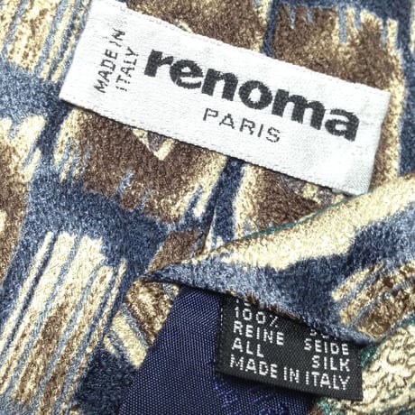 レノマ renoma 美品 微光沢 ネクタイ イタリア製 シルク100% パターン柄 ミックス V-009376