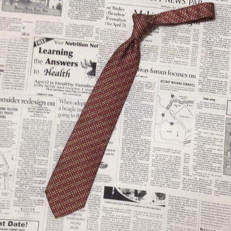 アクアスキュータム Aquascutum 微光沢 ネクタイ 日本製 シルク100% ブロック柄 ミックス M-007385