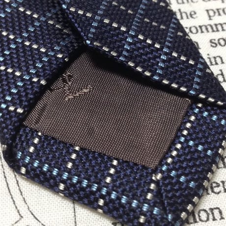 イヴサンローラン Yves Saint Laurent YSL 微光沢 ネクタイ シルク100% 格子柄 ミックス E-006609