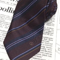 ダンヒル dunhill 良品 微光沢 ネクタイ イタリア製 シルク100% 斜めストライプ レジメンタル ミックス U-005960