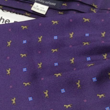 アクアスキュータム Aquascutum 微光沢 ネクタイ アスコット タイ シルク100% 馬 ホース 動物 アニマル ミックス Y-006240