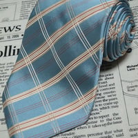 バーバリー Burberry 微光沢 ネクタイ 日本製 シルク100% チェック柄 ミント系ベース G-004924