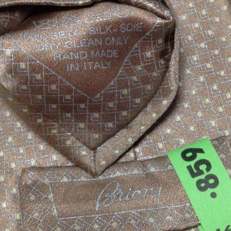 ブリオーニ Brioni クリーニング済 微光沢 ネクタイ イタリア製 シルク100% パターン柄 ミックス W-006063