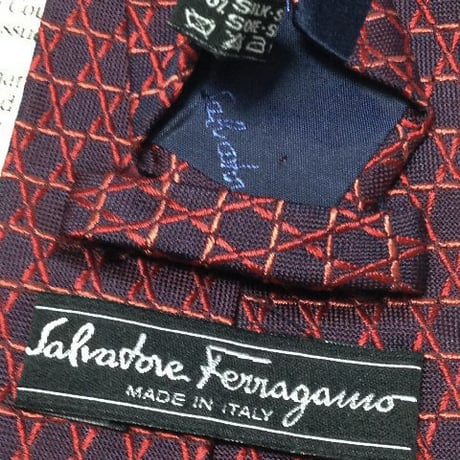 サルヴァトーレ フェラガモ Salvatore Ferragamo 微光沢 ネクタイ イタリア製 シルク100% パターン柄 ミックス W-006067