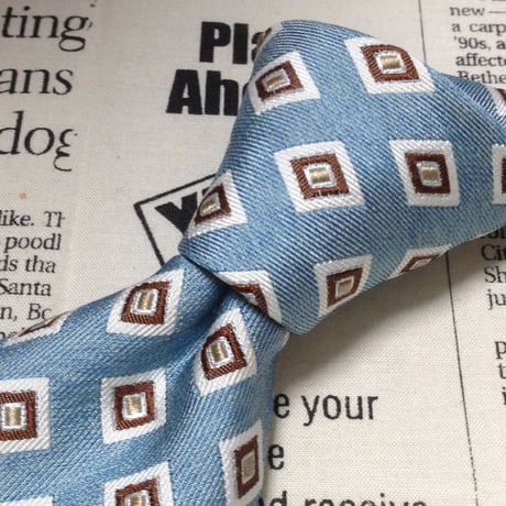 シップス SHIPS CLOTH PRODUCED BY FERMO FOSSATI フェルモ フォサーティ 未使用品 微光沢 ネクタイ ブロック柄 M-007387