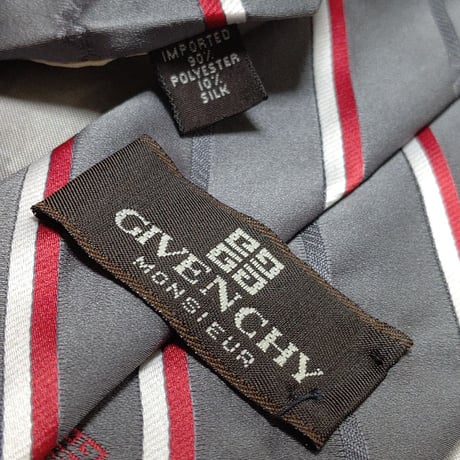 ジバンシイ GIVENCHY 微光沢 ネクタイ アメリカ製 斜めストライプ レジメンタル ミックス L-009092