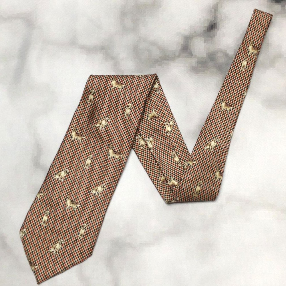 3本購入1本無料✨ジュンコシマダ JUNKO SHIMADA ネクタイ 美品 ジュンコ シマダ オム JUNKO SHIMADA JS HOMME 微光沢 ネクタイ 犬柄