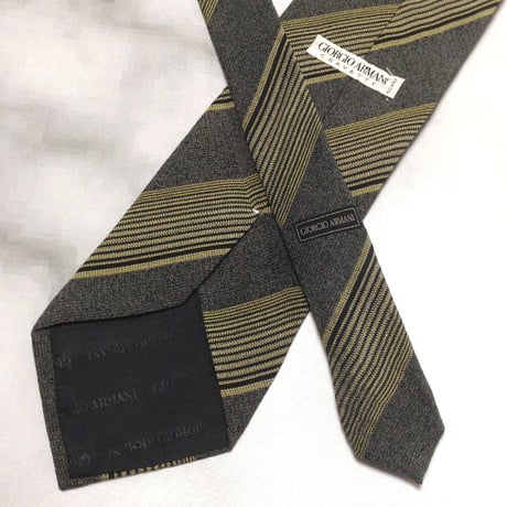 ジョルジオアルマーニ GIORGIO ARMANI 良品 微光沢 ネクタイ 斜めストライプ レジメンタル ミックス P-009198