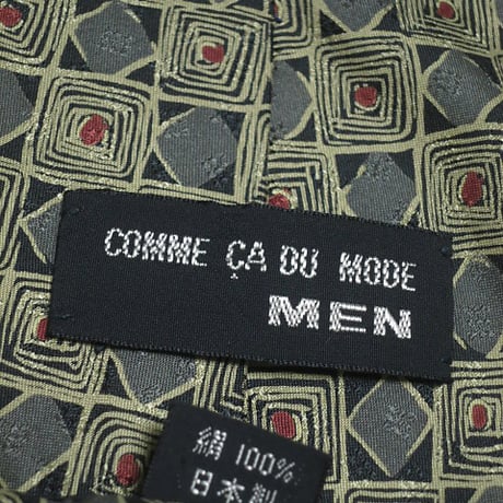 コムサデモードメン COMME CA DU MODE MEN 美品 微光沢 ネクタイ 日本製 シルク100% パターン柄 ミックス J-005227