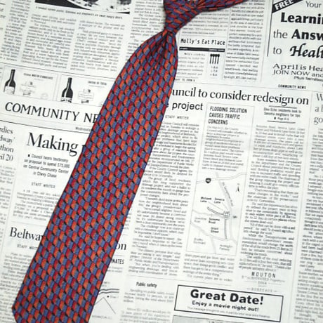 エルメネジルドゼニア Ermenegildo Zegna 美品 未使用品 微光沢 ネクタイ イタリア製 シルク100% パターン柄 ワインレッド系 赤系 F-004788