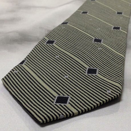ジョルジオアルマーニ GIORGIO ARMANI 良品 微光沢 ネクタイ シルク 斜めストライプ レジメンタル ミックス Q-007719