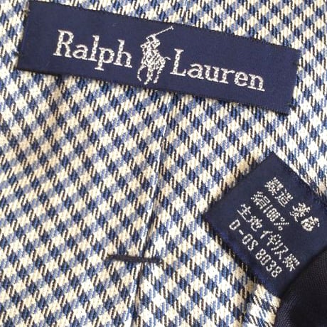 ラルフローレン RALPH LAUREN 菱屋 良品 微光沢 ネクタイ シルク100% チェック柄 ミックス Z-006272