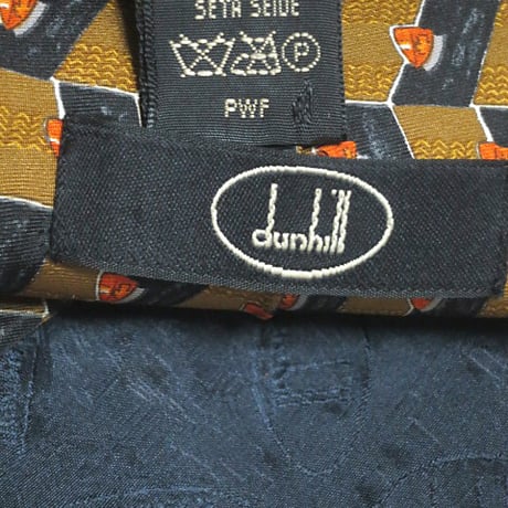 ダンヒル dunhill 微光沢 ネクタイ イタリア製 シルク100% パターン柄 ミックス J-005177