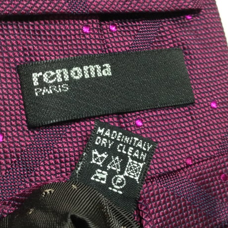 レノマ renoma 良品 微光沢 ネクタイ シルク100% 斜めストライプ レジメンタル ワインレッド系 赤系 U-009337