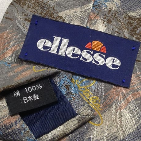 エレッセ ellesse 微光沢 ネクタイ 日本製 シルク100% 総柄 ミックス X-008128