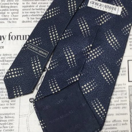 ジョルジオアルマーニ GIORGIO ARMANI 美品 微光沢 ネクタイ イタリア製 シルク100% パターン柄 ミックス V-006001