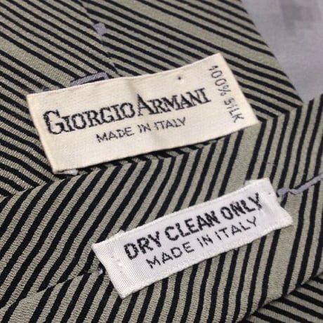 ジョルジオアルマーニ GIORGIO ARMANI 良品 微光沢 ネクタイ シルク 斜めストライプ レジメンタル ミックス Q-007719