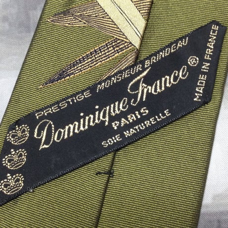 ドミニクフランス Dominique France 微光沢 ネクタイ フランス製 シルク ササ 笹 F-008675
