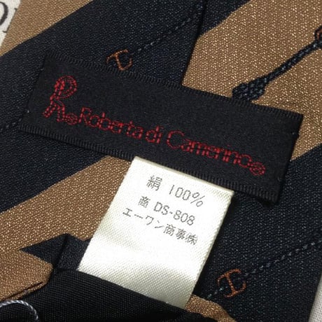 ロベルタ ディ カメリーノ ROBERTA DI CAMERINO 未使用品 微光沢 ネクタイ 斜めストライプ レジメンタル M-007391
