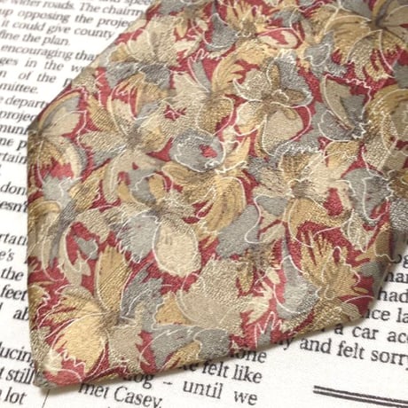 バレンチノクーポー VALENTINO COUPEAU 良品 クリーニング済 微光沢 ネクタイ シルク100% 花柄 ミックス P-007521