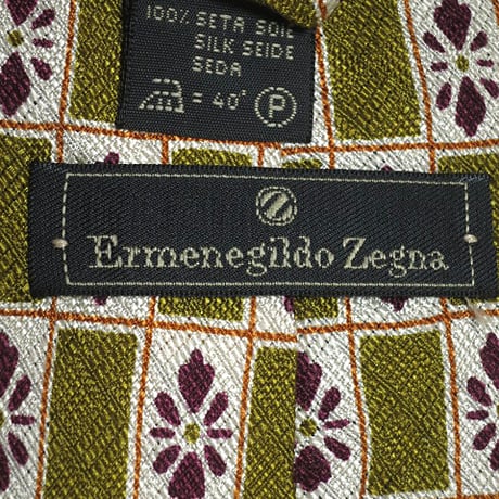 エルメネジルドゼニア Ermenegildo Zegna 微光沢 ネクタイ イタリア製 シルク100% パターン柄 ミックス K-005352