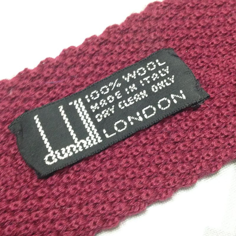 ダンヒル dunhill 美品 ネクタイ ウール100% ニット スクエア