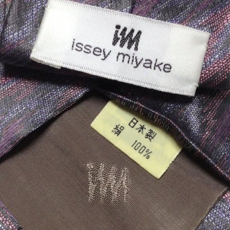 イッセイミヤケ im issey miyake 微光沢 ネクタイ 日本製 シルク100% 総柄 ミックス E-006620