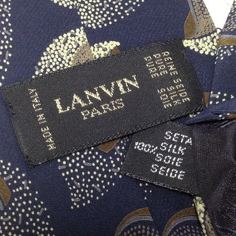 ランバン LANVIN 良品 ネクタイ イタリア製 シルク100% パターン柄 ミックス E-006586