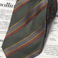 サルヴァトーレ フェラガモ Salvatore Ferragamo 微光沢 ネクタイ イタリア製 シルク100% 斜めストライプ レジメンタル ミックス W-006066