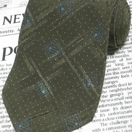 ジョルジオアルマーニ GIORGIO ARMANI 良品 ネクタイ イタリア製 パターン柄 茶系ベース ブラウン系 J-005231