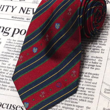 ダンヒル dunhill 微光沢 ネクタイ イギリス製 シルク100% 斜めストライプ レジメンタル ミックス Z-006310