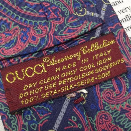 グッチ GUCCI 微光沢 ネクタイ イタリア製 シルク100% ペイズリー調 ミックス Z-006264