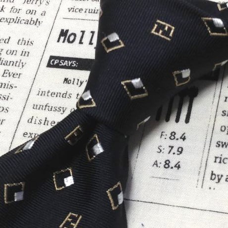 フェンディ FENDI 良品 クリーニング済 微光沢 ネクタイ イタリア製 シルク100% ブランドロゴ柄 パターン柄 ミックス Z-006258