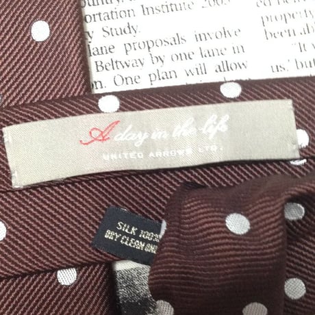 ユナイテッドアローズ UNITED ARROWS a day in the life 良品 微光沢 ネクタイ 日本製 シルク100% ドット柄 ミックス E-006581