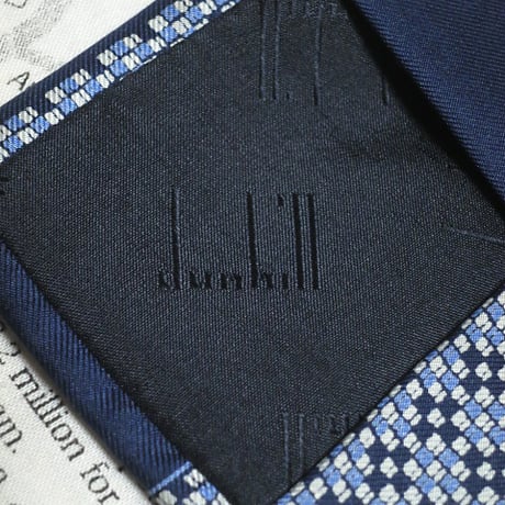ダンヒル dunhill ネクタイ パターン柄 濃紺系ベース ネイビー K-005315