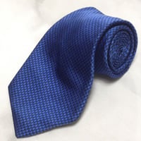 ミスターショップケント mr．shop kent 良品 微光沢 ネクタイ イタリア製 シルク100% 千鳥柄 青系 ブルー系 V-009399