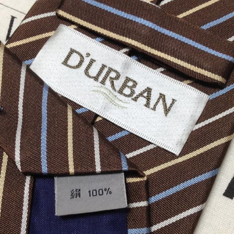 ダーバン DURBAN 良品 微光沢 ネクタイ 日本製 シルク100% 斜めストライプ レジメンタル ミックス M-007378
