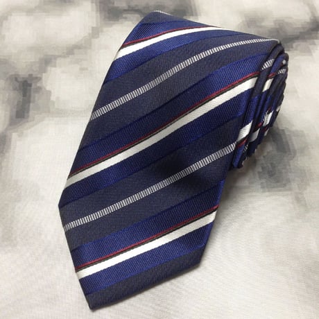 シンプルフレーズクラバット SIMPLE PHRASE CRAVAT 美品 未使用品 微光沢 ネクタイ 斜めストライプ C-008530