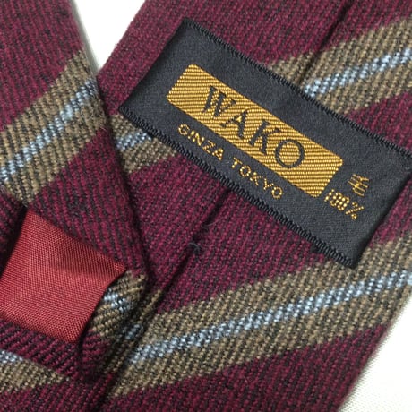 和光 WAKO 良品 ネクタイ ウール100% 斜めストライプ レジメンタル Q-009213
