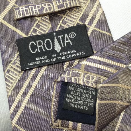 クロアタ CROATA 良品 微光沢 ネクタイ クロアチア製 シルク100% パターン柄 ミックス T-007858