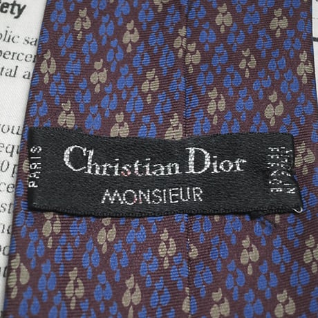 クリスチャンディオール Christian Dior 良品 微光沢 ネクタイ フランス製 シルク100% パターン柄 ミックス K-005350