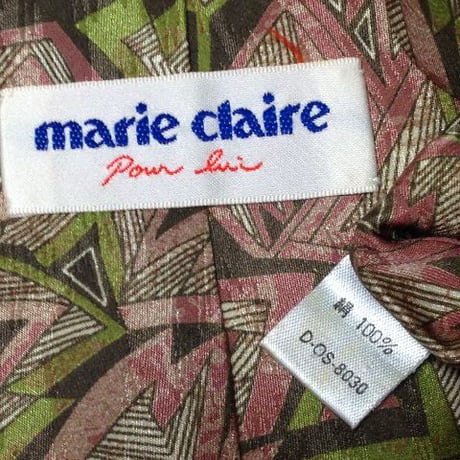 マリクレール marie claire 良品 微光沢 ネクタイ シルク100% 総柄 ミックス X-006105