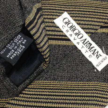 ジョルジオアルマーニ GIORGIO ARMANI 良品 微光沢 ネクタイ 斜めストライプ レジメンタル ミックス P-009198